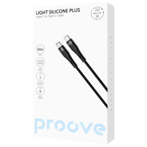 Кабель для телефона Light Silicone Plus Proove USB Type-C + USB Type-C 1 м / Черный photo 2