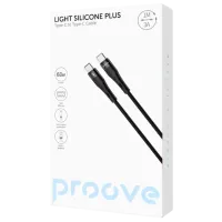 Cablu pentru telefon Light Silicone Plus Proove USB Type-C + USB Type-C 1 m / Black photo 2