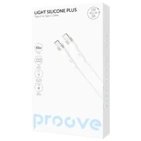 Cablu pentru telefon Light Silicone Plus Proove USB Type-C + USB Type-C 1 m / White photo 2