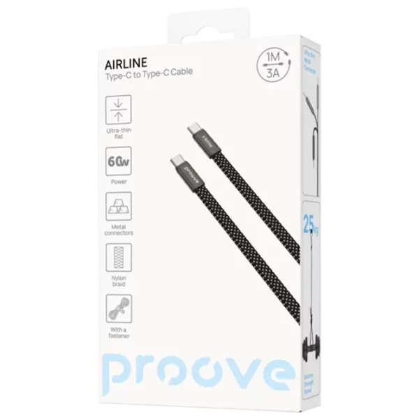 Кабель для телефона AirLine Proove USB Type-C + USB Type-C 1 м / Черный photo 4
