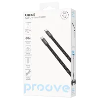Cablu pentru telefon AirLine Proove USB Type-C + USB Type-C 1 m / Black photo 4