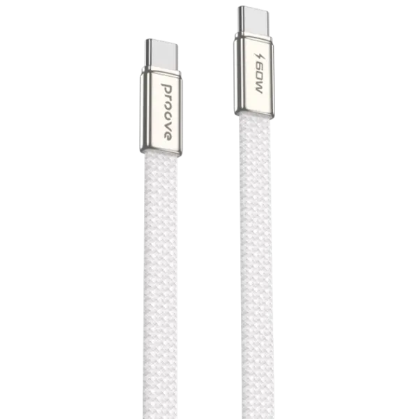Кабель для телефона AirLine Proove USB Type-C + USB Type-C 1 м / Белый photo 1