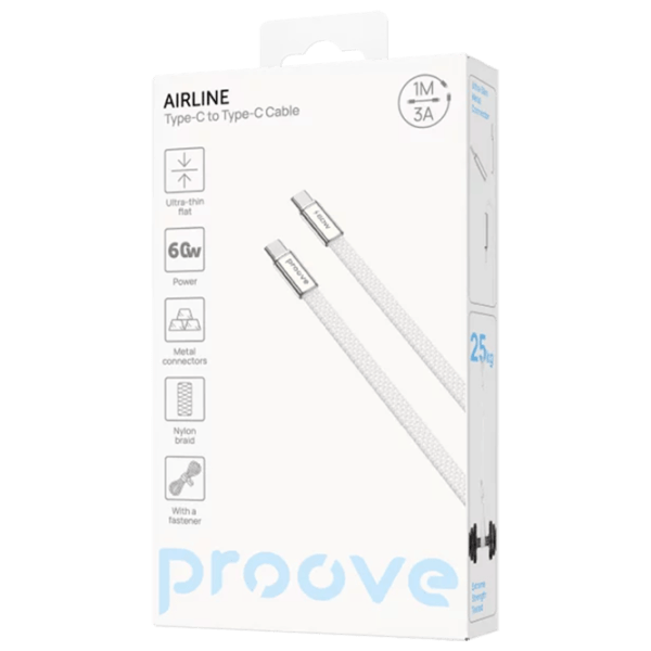 Кабель для телефона AirLine Proove USB Type-C + USB Type-C 1 м / Белый photo 4