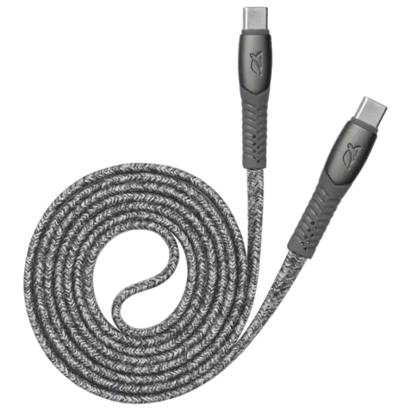 Cablu pentru telefon PS6105 RivaCase USB Type-C + USB Type-C 1.2 m / Gray photo 1