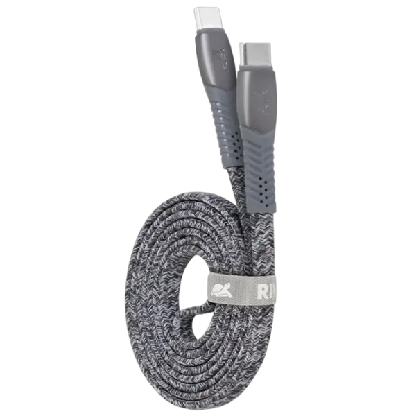 Cablu pentru telefon PS6105 RivaCase USB Type-C + USB Type-C 1.2 m / Gray photo 4