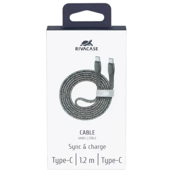 Cablu pentru telefon PS6105 RivaCase USB Type-C + USB Type-C 1.2 m / Gray photo 5