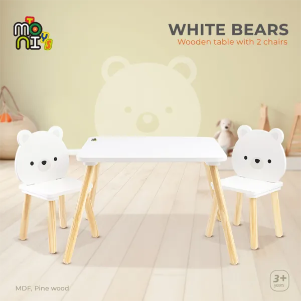 Set de mobilă pentru copii Moni Bears White / unisex photo 3