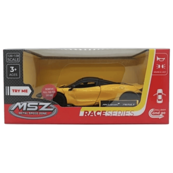 Коллекционная машина MSZ McLaren 765 LT 68709A  / / Черный Желтый photo 1