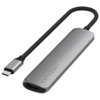 Adaptor Satechi Slim Multiport 6-in-1 USB Type-C / Space Gray
