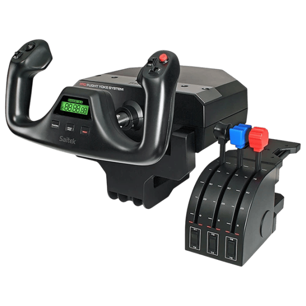 Joystick Logitech G Saitek Pro Flight Yoke System Cu fir / 8 buttons / Black photo 1