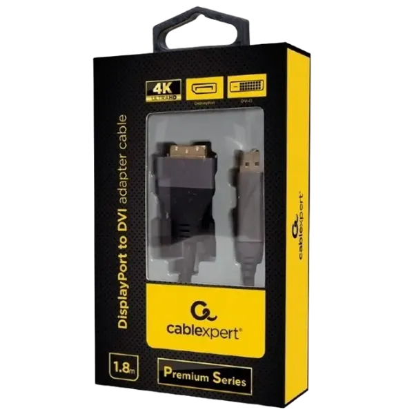 Кабель видео Cablexpert DisplayPort + DVI 1.8 м / Черный photo 3