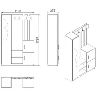 Dulap pentru antreu Mirage Design Roger DD7-AA LPAL / Anthracite photo 4