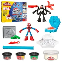 Plastilină Play-Doh Spiderman lauch and Slice Battle Multicolor / 3+