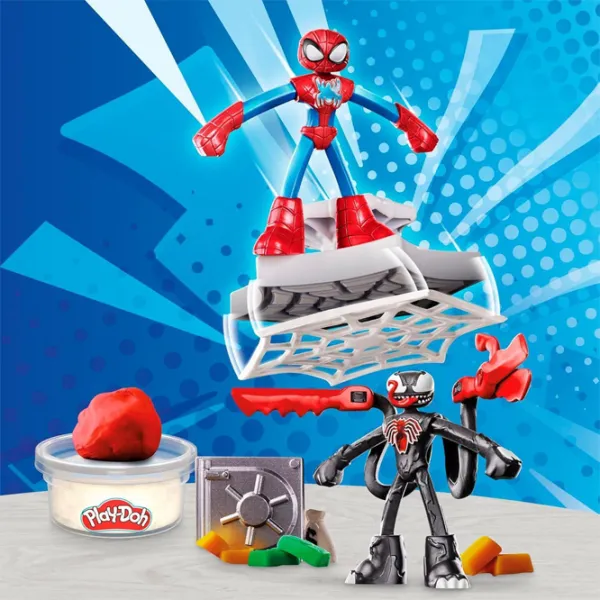 Plastilină Play-Doh Spiderman lauch and Slice Battle Multicolor / 3+ photo 3
