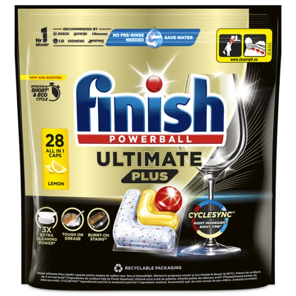 Средство FINISH Ultimate Plus капсулы / для очистки photo 1