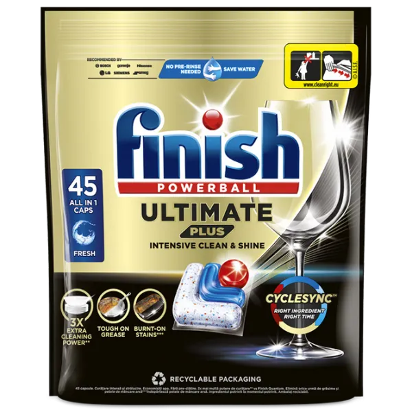 Средство FINISH Ultimate Plus капсулы / для очистки photo 1
