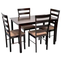 Set masă și scaune Evelin HV-31N + 4 GLORIA Ekea12 Ovală / PAL / Chocolate
