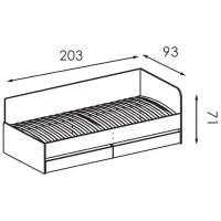 Pat Modern Komfi 90 x 200 cm / DSP / Oak white craft photo 2