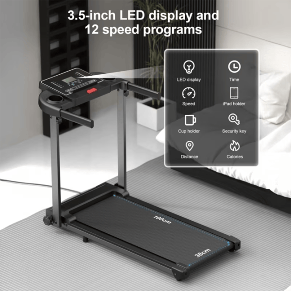 Bandă de alergat FitTronic K1100 12 km/h / 120 kg / Black photo 5