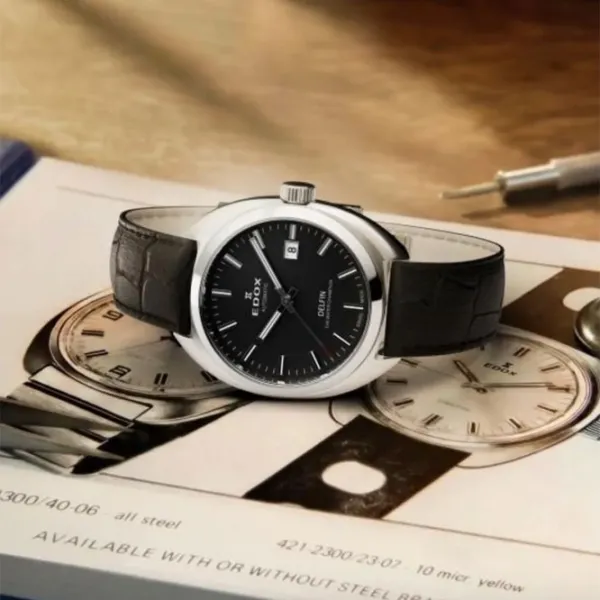 Ceas de mână pentru bărbați Edox 80143-3M-NIN Mecanic / 41 mm photo 4