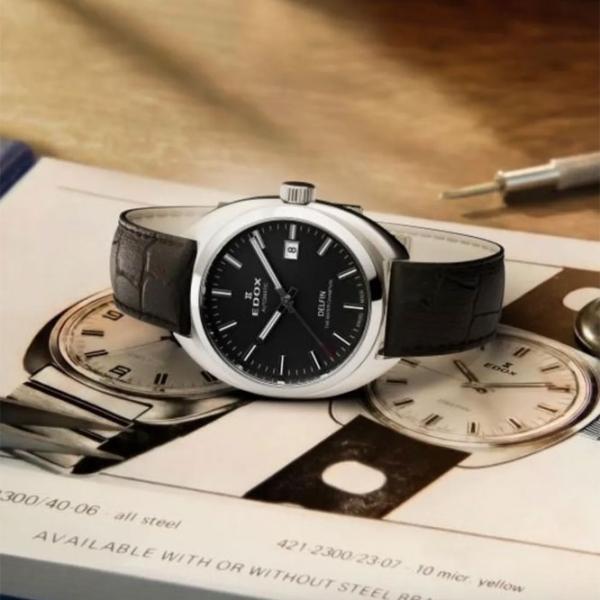 Ceas de mână pentru bărbați Edox 80143-3M-NIN Mecanic / 41 mm photo 4