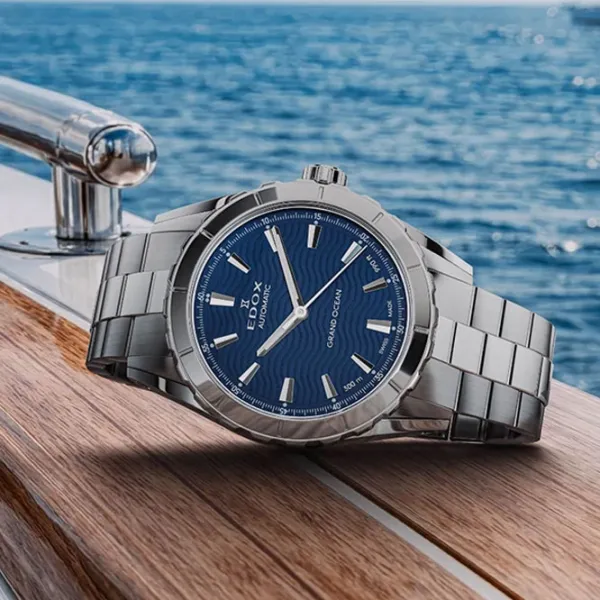 Ceas de mână pentru bărbați Edox 80140-3M-BUIN Mecanic / 40 mm photo 3