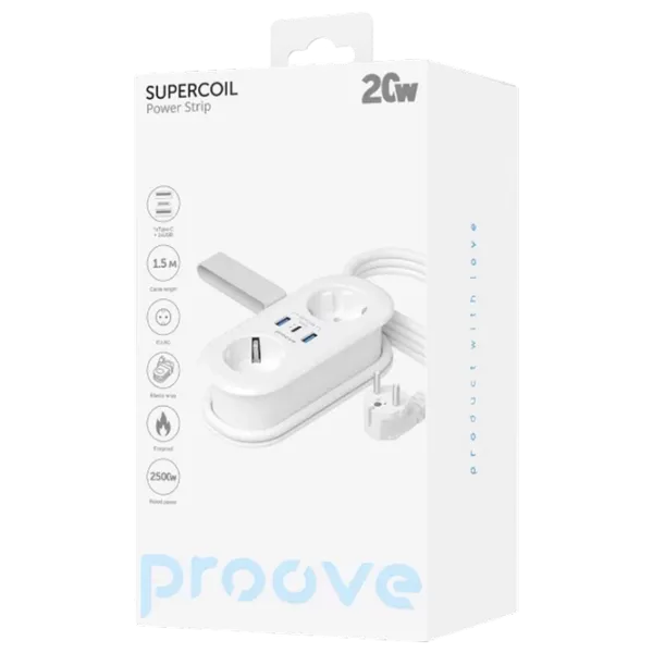 Удлинитель Proove Strip Supercoil 1.5 м Белый photo 6