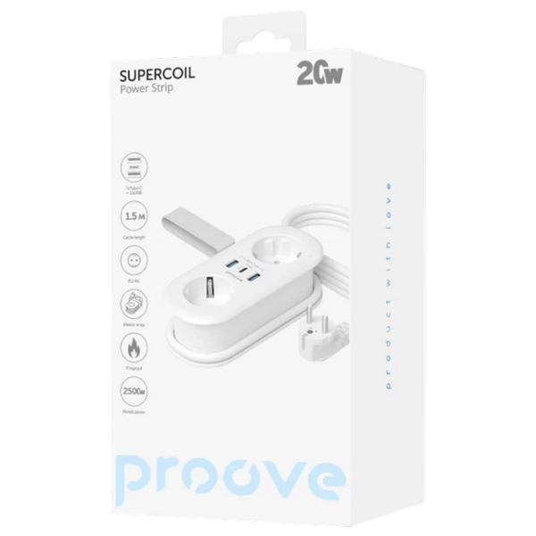 Удлинитель Proove Strip Supercoil 1.5 м Белый photo 6