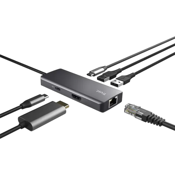 Адаптер Trust Dalyx 6-in-1 USB Type-C / Серебряный photo 3