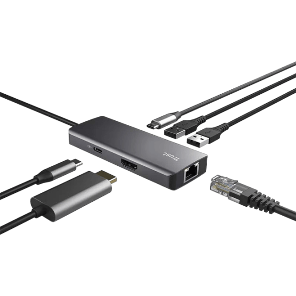 Адаптер Trust Dalyx 6-in-1 USB Type-C / Серебряный photo 3