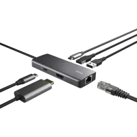 Adaptor Trust Dalyx 6-in-1 USB Type-C / Silver photo 3