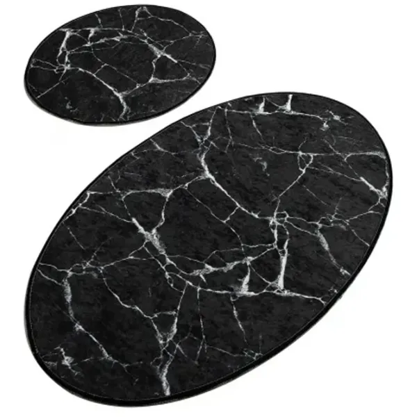 Набор ковриков для ванной Trendy Marble DJT Полиэстер / Черный photo 1