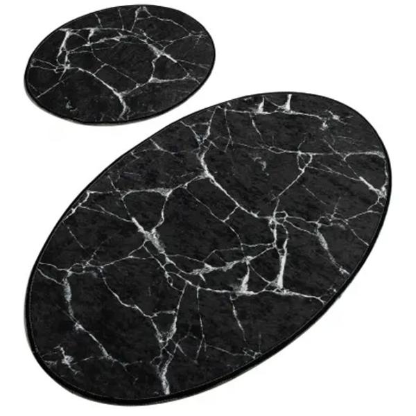 Набор ковриков для ванной Trendy Marble DJT Полиэстер / Черный photo 1