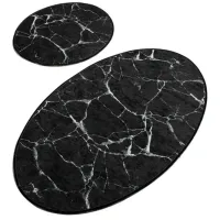 Набор ковриков для ванной Trendy Marble DJT Полиэстер / Черный