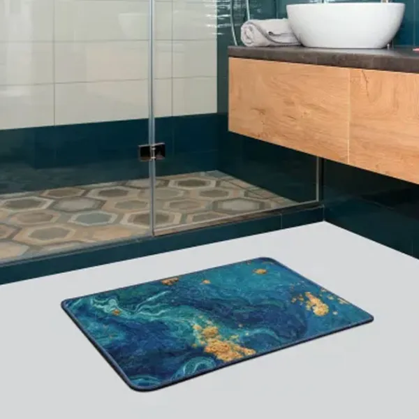 Коврик для ванной Trendy Marbling Полиэстер / Синий photo 4