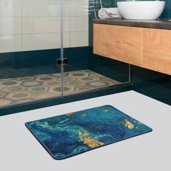 Коврик для ванной Trendy Marbling Полиэстер / Синий photo 4