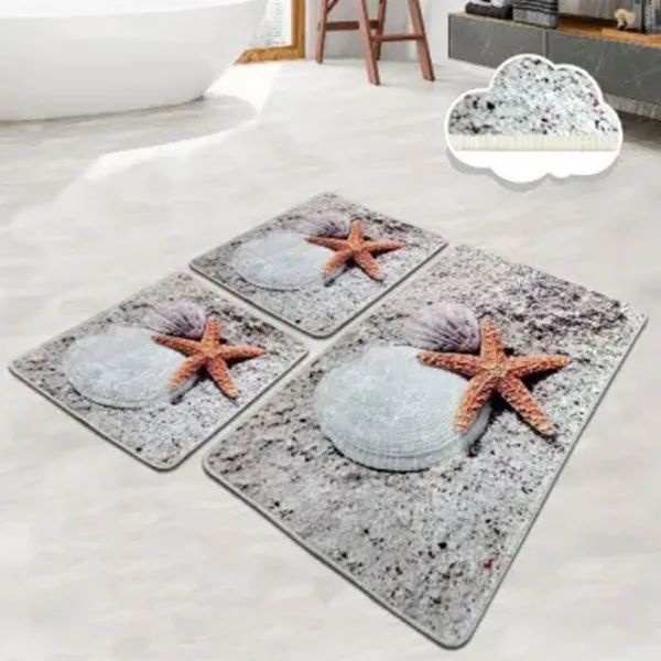 Набор ковриков для ванной Trendy Starfish Полиэстер / Серый photo 2