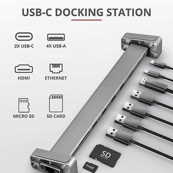 Док-станция Trust Dalyx Aluminium 10-in-1  / Серый photo 2
