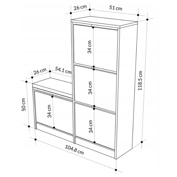 Dulap pentru antreu Showdeko DUDE BENCH & SHOE CABINET HITIT PAL / Oak photo 4