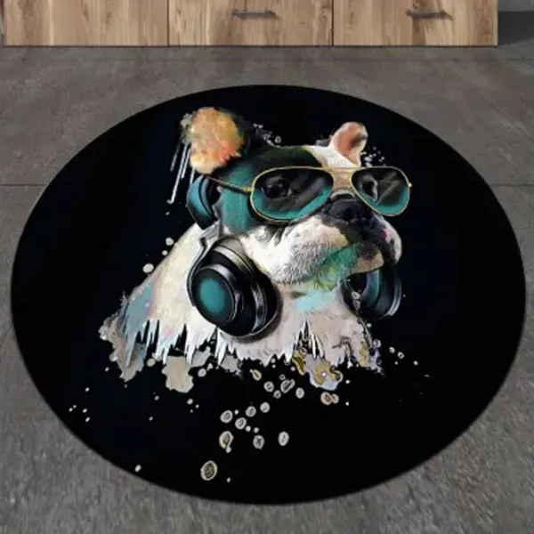 Коврик для ванной Trendy Glasses Dog Circle Djt Полиэстер / Черный photo 2
