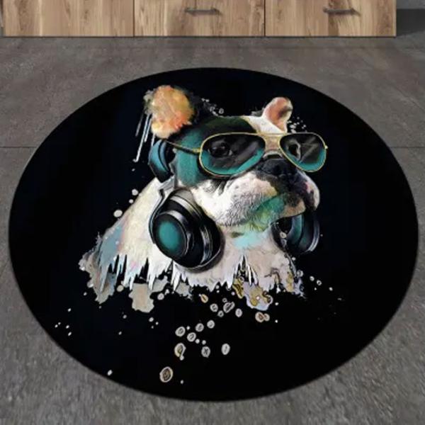 Коврик для ванной Trendy Glasses Dog Circle Djt Полиэстер / Черный photo 2