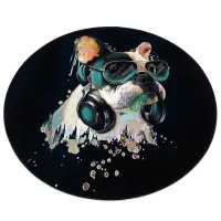 Коврик для ванной Trendy Glasses Dog Circle Djt Полиэстер / Черный