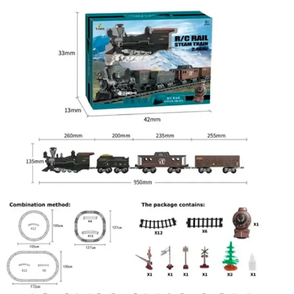 Поезд с вагонами HD Toys 24627   / 2.4 ГГц / Brown Черный photo 3