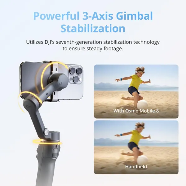 Stabilizator DJI Osmo Mobile 8 Standard Combo Bluetooth / Black photo 6