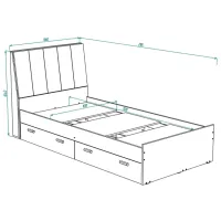 Кровать ML-Mobila Woody 100 x 200 см / ДСП / Серый photo 2