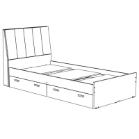 Кровать ML-Mobila Woody 100 x 200 см / ДСП / Серый photo 4