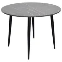 Обеденные стол со стульями Evelin DT 402-6B + 4 YTC-055B BLUVEL-14 Круглая / ДСП / Тёмно-серый photo 2