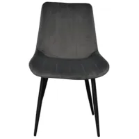 Обеденные стол со стульями Evelin DT 402-6B + 4 YTC-055B BLUVEL-14 Круглая / ДСП / Тёмно-серый photo 3