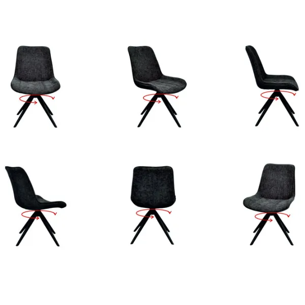 Scaun de bucătărie Evelin YTC-055B SW Stofă/ Dark Gray Black photo 9