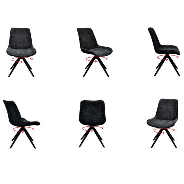 Scaun de bucătărie Evelin YTC-055B SW Stofă/ Dark Gray Black photo 9